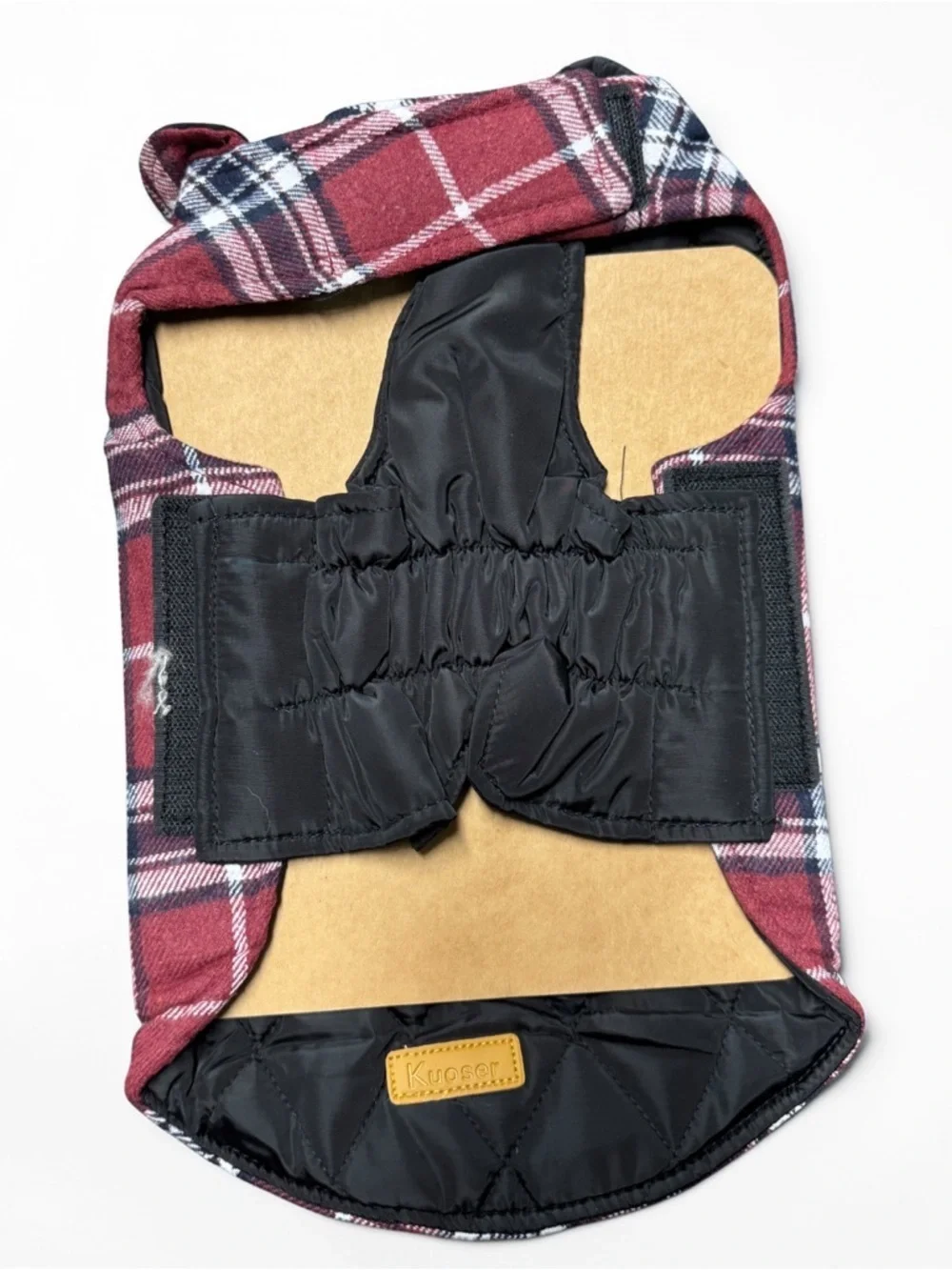 Kuoser Dog Coat Small Waterproof Reversible Jacket Plaid Winter Warm Puppy NWT